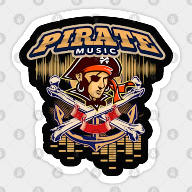 Pirate Music Halloween Sticker by bert englefield 